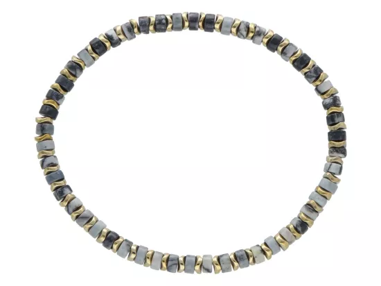 R4U61 BRANSOLETKA JASPIS PICASSO I HEMATYT