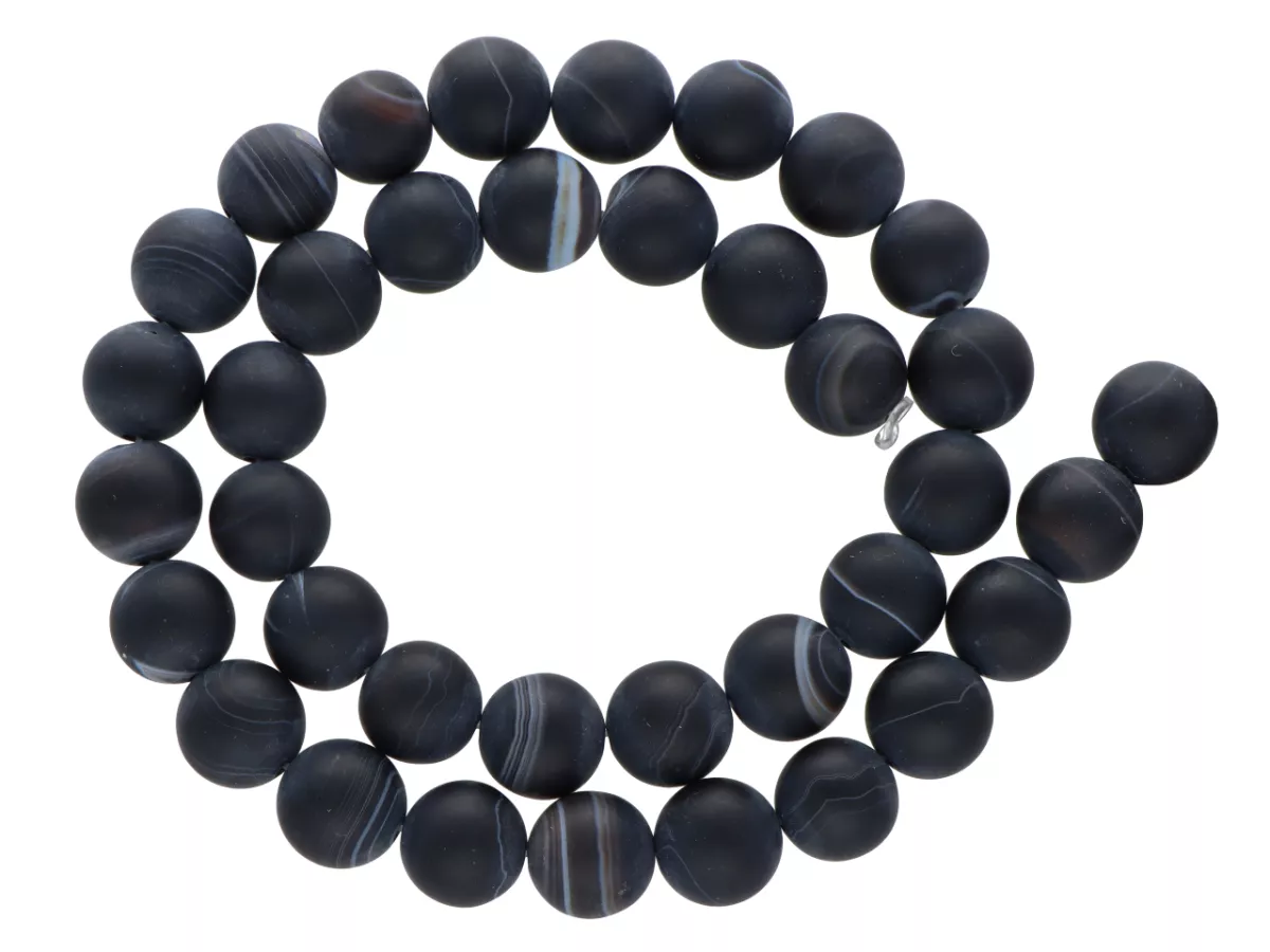 K6B65 AGAT MATOWY CZARNY KULE 10,5mm 1SZNUR