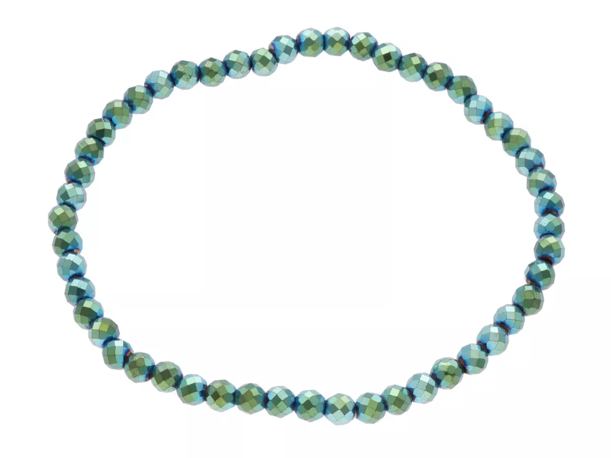 R3O00 BRANSOLETKA HEMATYT KULE FASETOWANE 4 mm