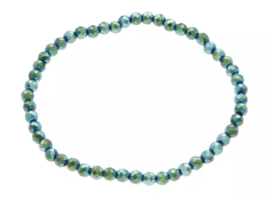 R3O00 BRANSOLETKA HEMATYT KULE FASETOWANE 4 mm