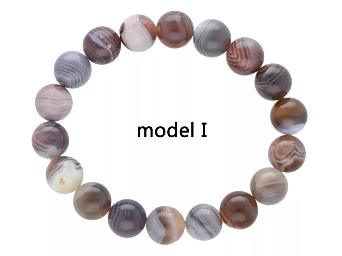 R4B57 BRANSOLETKA AGAT BOTSWANA KULE 10 mm