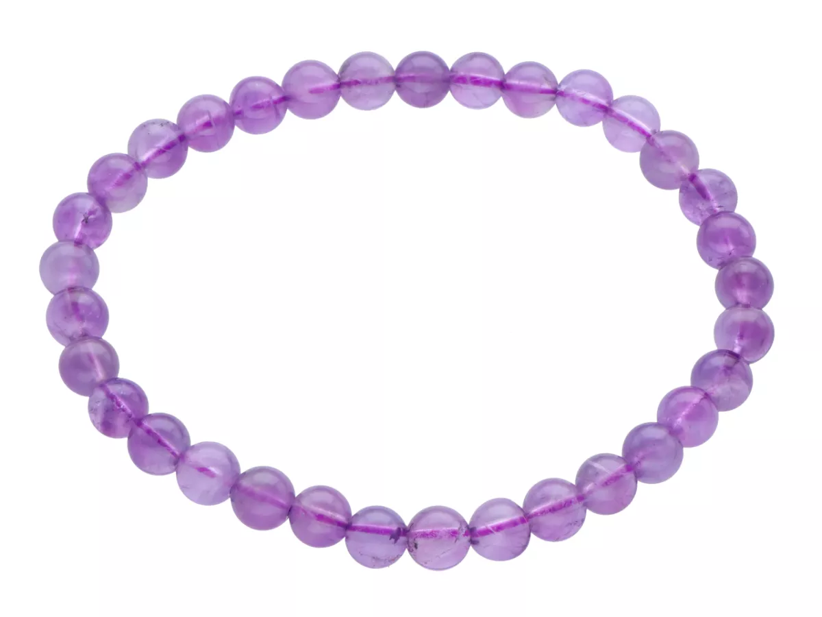 R4B14 BRANSOLETKA AMETYST KULE 6 mm
