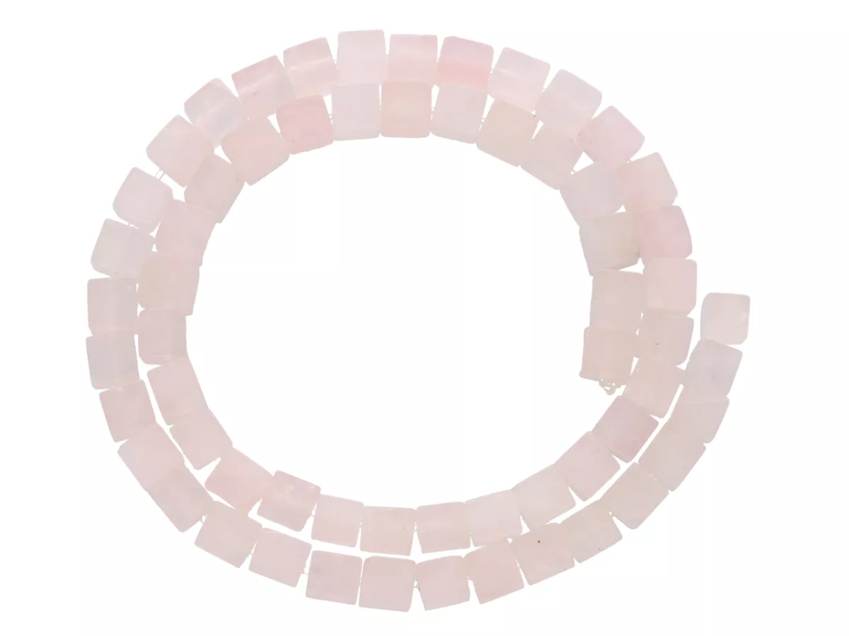 K7L31 KWARC RÓŻOWY KOSTKI 6/6 mm - 1 SZNUR