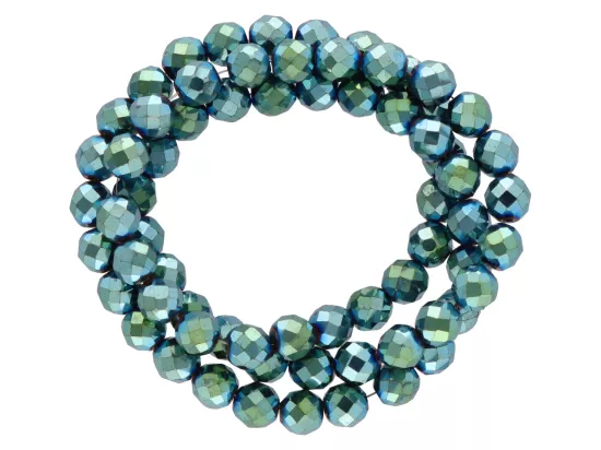 K7B80 HEMATYT KULE FASETOWANE 6 mm - 1 SZNUR