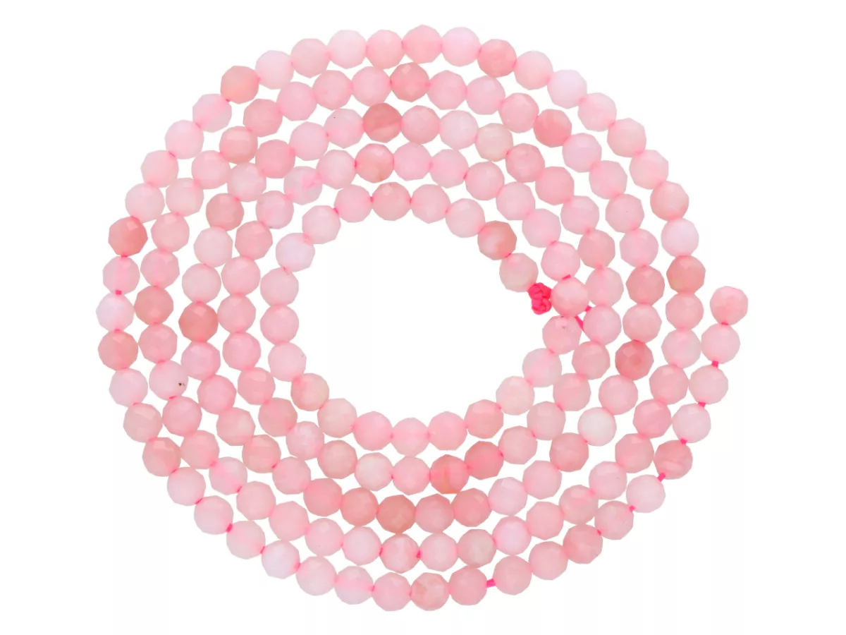 K6Y00 OPAL RÓŻOWY KULE FASETOWANE 2,5 mm - 1 SZNUR