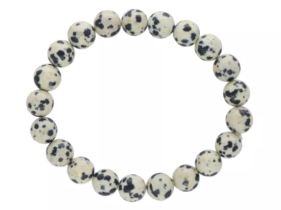 R2M14 BRANSOLETKA JASPIS DALMATYŃSKI KULE 8,5 mm