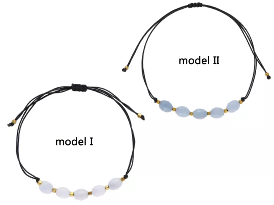 R4N04 BRANSOLETKA SHAMBALLA AKWAMARYN DYSK FASETOWANY