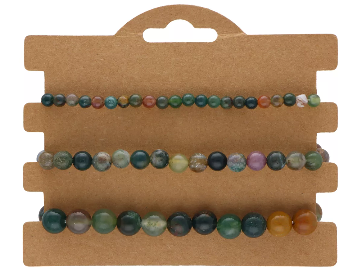 R4T27 ZESTAW BRANSOLETEK AGAT INDYJSKI KULE