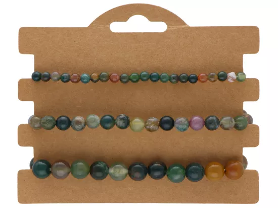 R4T27 ZESTAW BRANSOLETEK AGAT INDYJSKI KULE