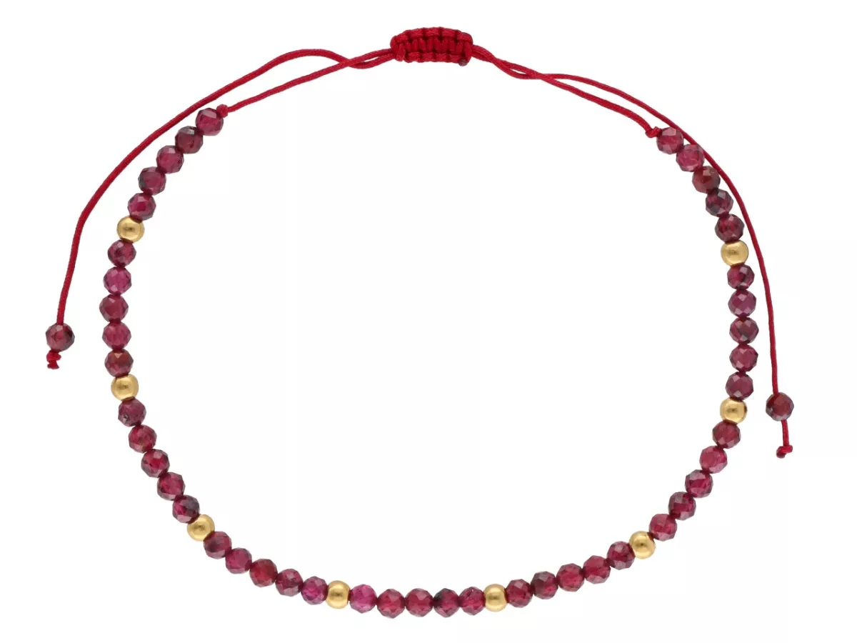 R4O11 BRANSOLETKA SHAMBALLA GRANAT I STAL CHIRURGICZNA