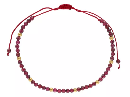 R4O11 BRANSOLETKA SHAMBALLA GRANAT I STAL CHIRURGICZNA