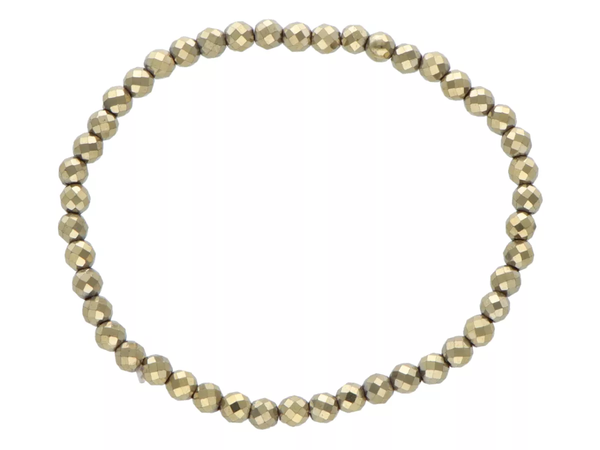 R2N45 BRANSOLETKA HEMATYT KULE FASETOWANE 4 mm