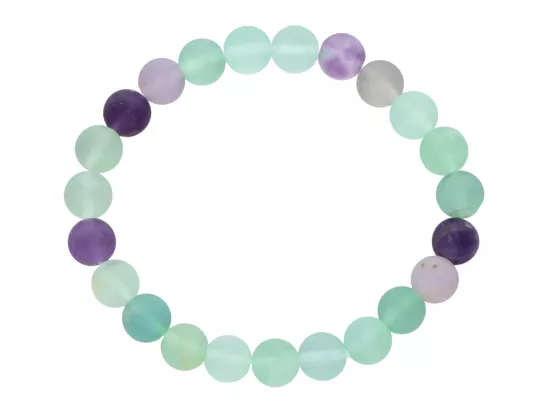 R4J64 BRANSOLETKA FLUORYT MATOWY KULE 8,5 mm