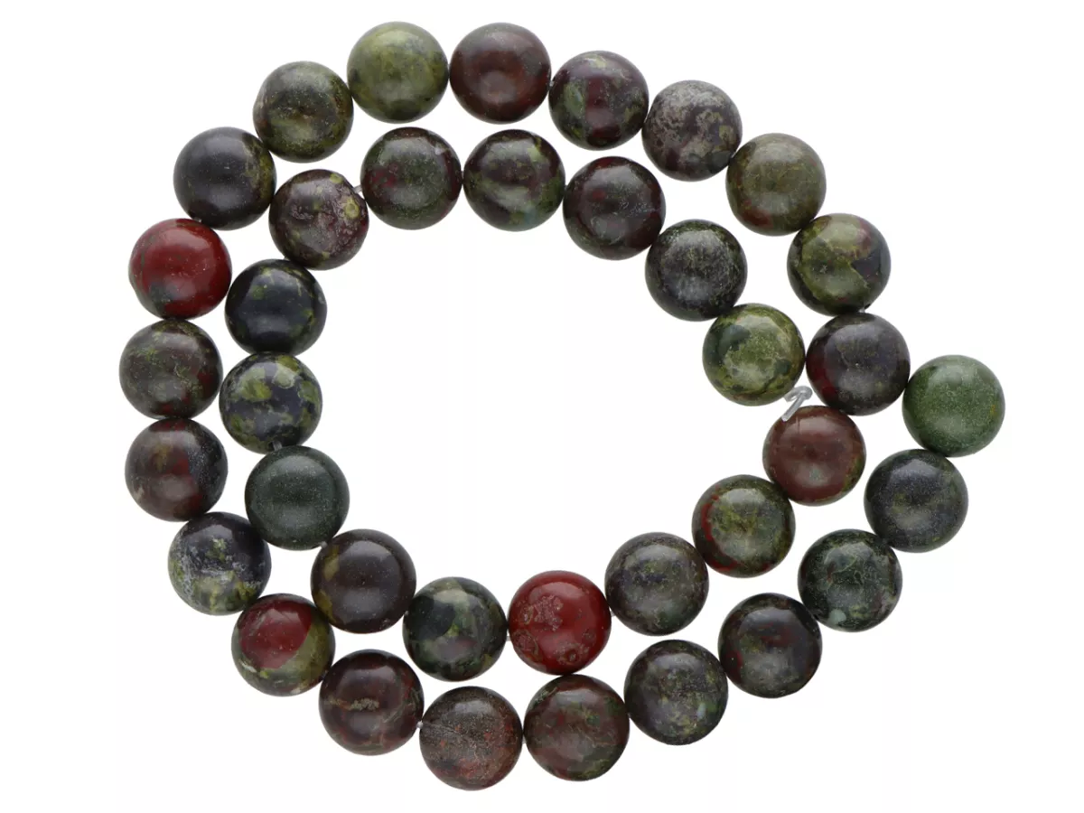 K7A27 JASPIS AFRYKAŃSKI ZIELONY KULE 10 mm - 1 SZNUR