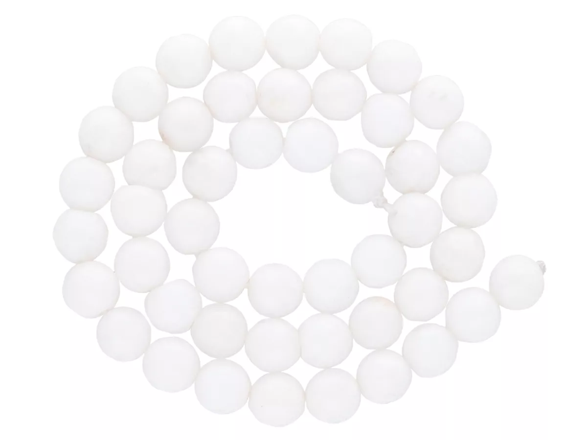 K5M53 AGAT BIAŁY CRYSTAL KULE FASETOWANE 8 mm - 1 SZNUR