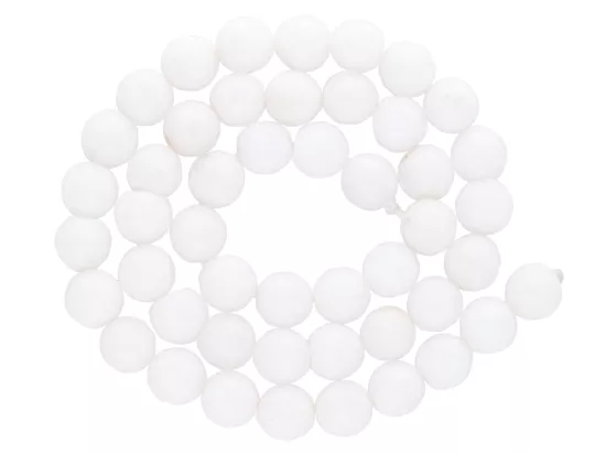 K5M53 AGAT BIAŁY CRYSTAL KULE FASETOWANE 8 mm - 1 SZNUR