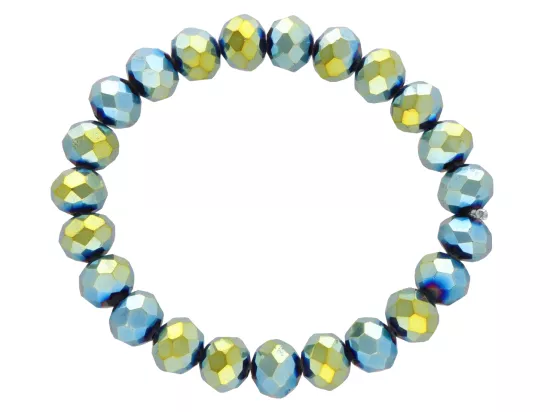 R4Z72 BRANSOLETKA KRYSZTAŁKI 10 mm NA GUMCE