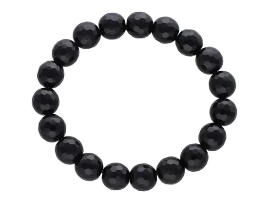 R2S66 BRANSOLETKA ONYKS KULE FASETOWANE 10 mm