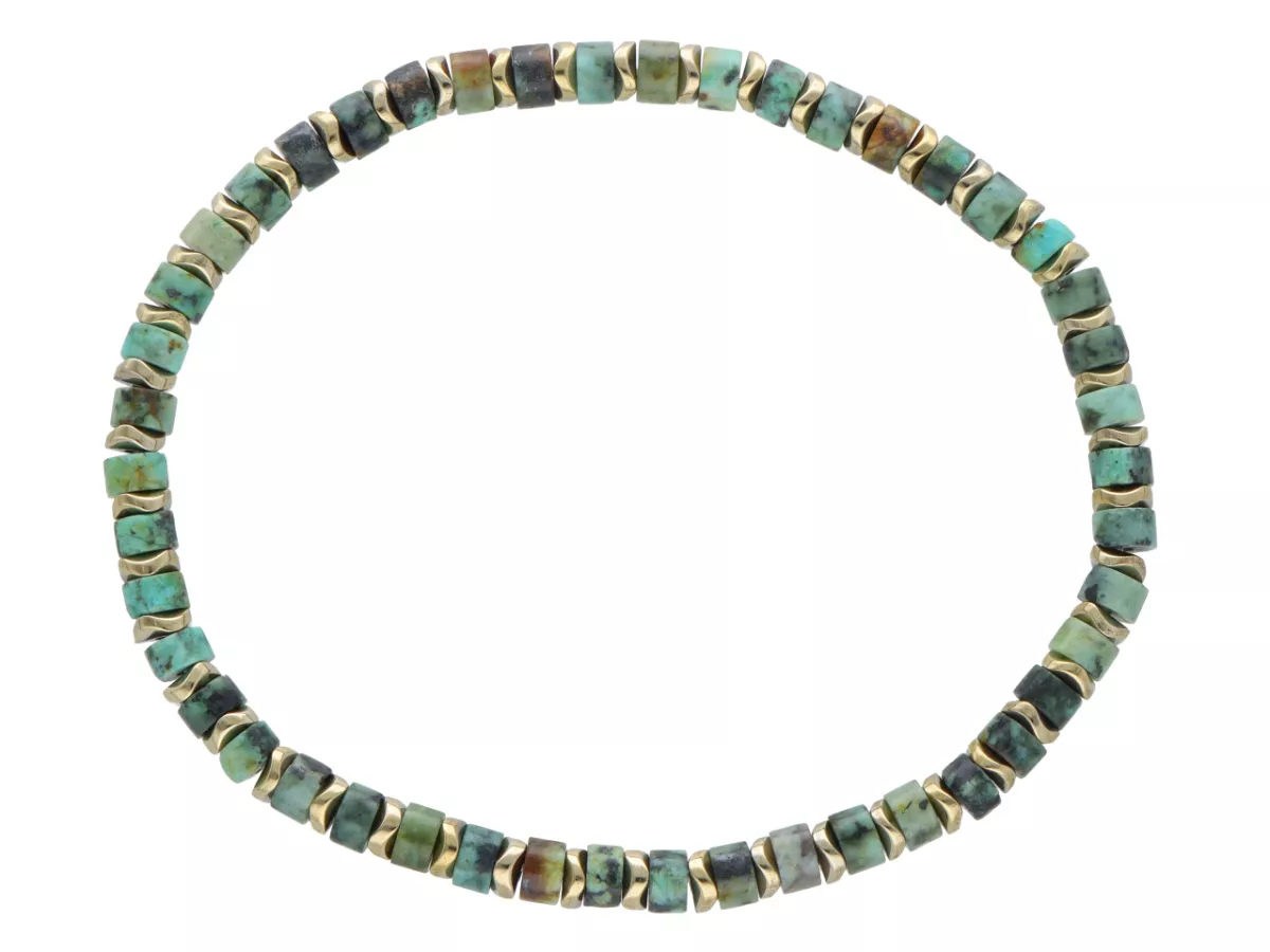 R4U57 BRANSOLETKA TURKUS AFRYKAŃSKI I HEMATYT