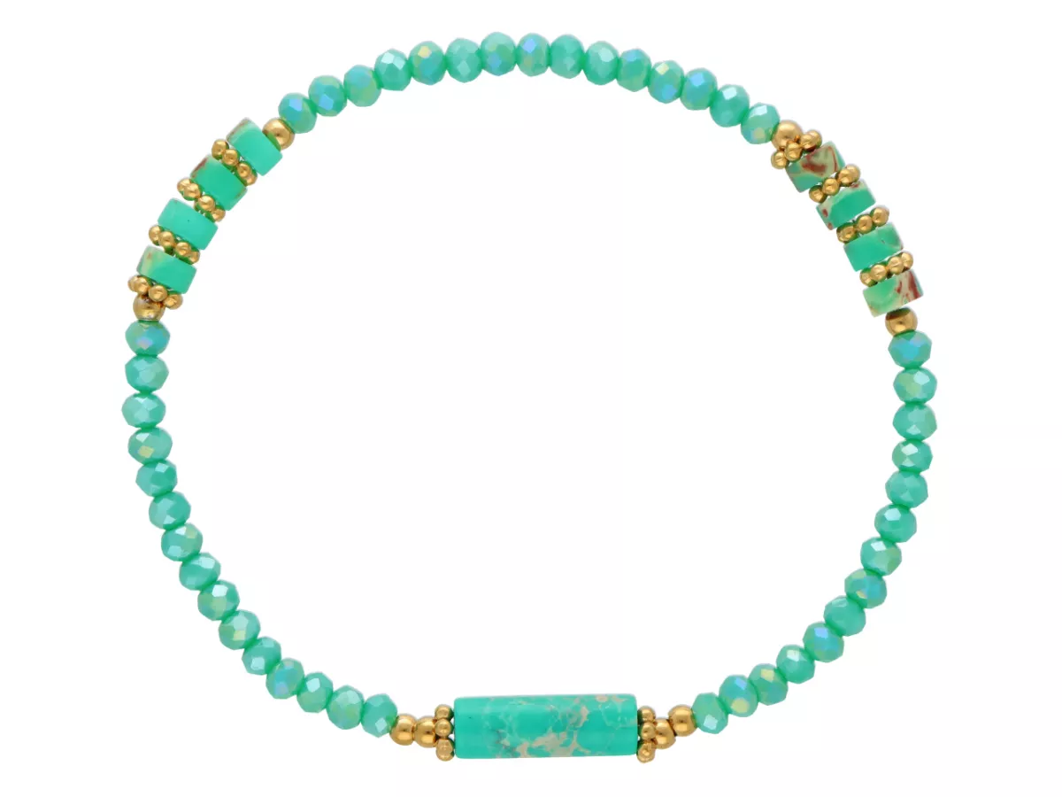 R5C80 BRANSOLETKA HOWLIT NIEBIESKI KRYSZTAŁKI I STAL CHIRURGICZNA