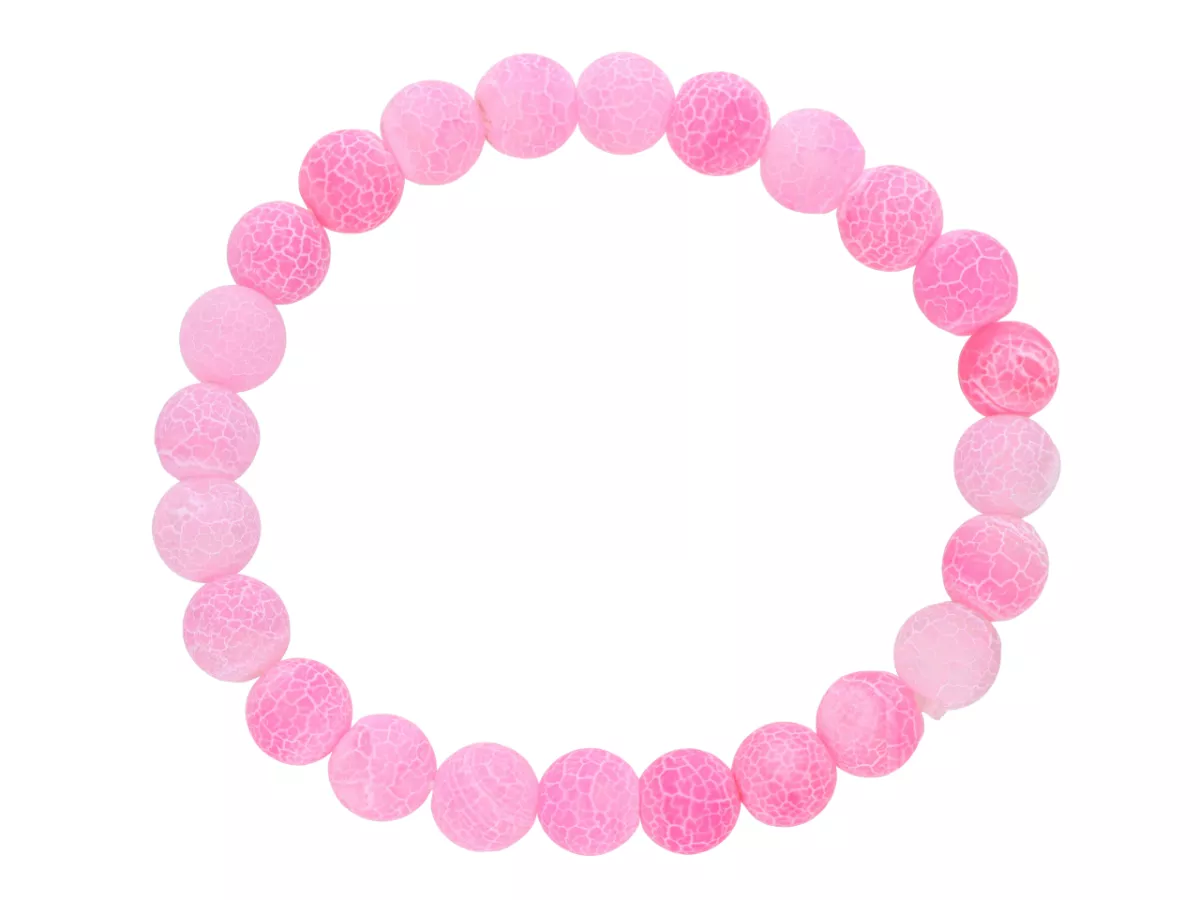 R4H64 BRANSOLETKA AGAT TRAWIONY KULE 8 mm