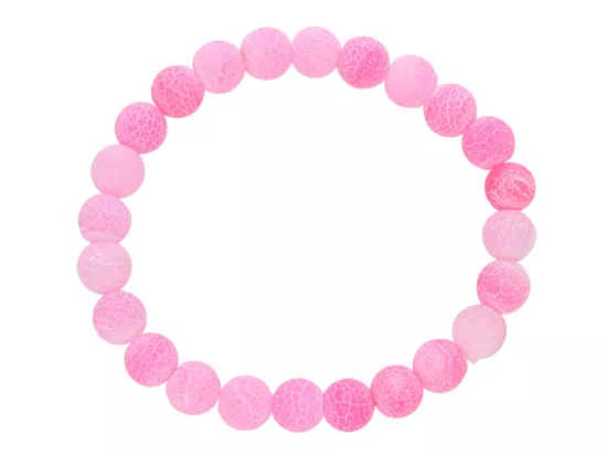 R4H64 BRANSOLETKA AGAT TRAWIONY KULE 8 mm