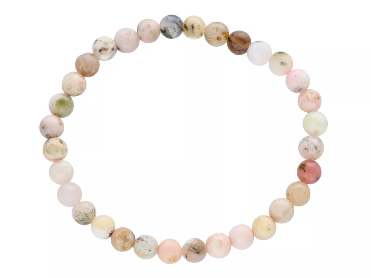 R4H37 BRANSOLETKA OPAL RÓŻOWY KULE 6,5 mm