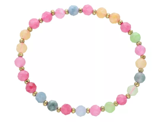 R5B68 BRANSOLETKA JADEIT TURMALINOWY I HEMATYT