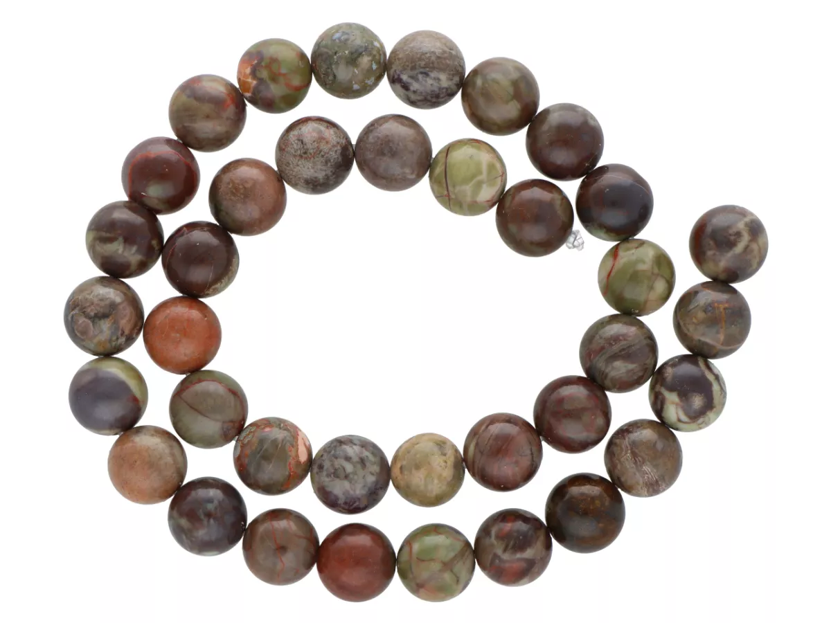 K7A29 GRANAT ZIELONY KULE 10,5 mm - 1 SZNUR