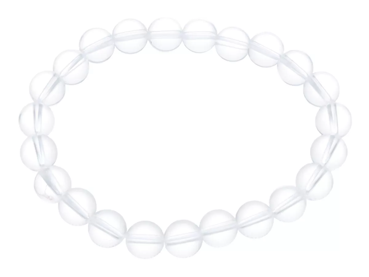 R4E44 BRANSOLETKA KRYSZTAŁ GÓRSKI KULE 8 mm