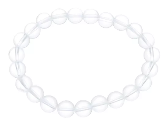 R4E44 BRANSOLETKA KRYSZTAŁ GÓRSKI KULE 8 mm