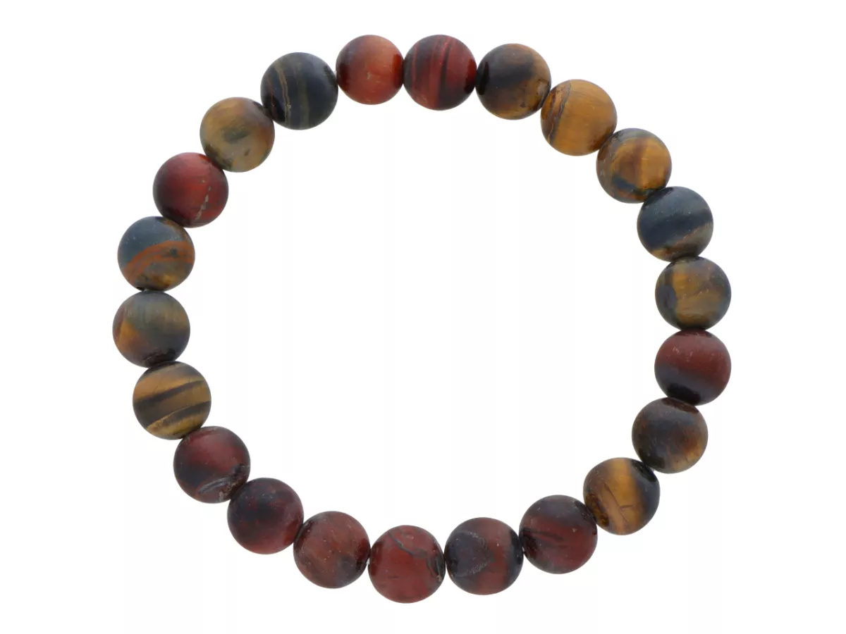 R3N54 BRANSOLETKA TYGRYSIE OKO MATOWE KULE 8,5 mm