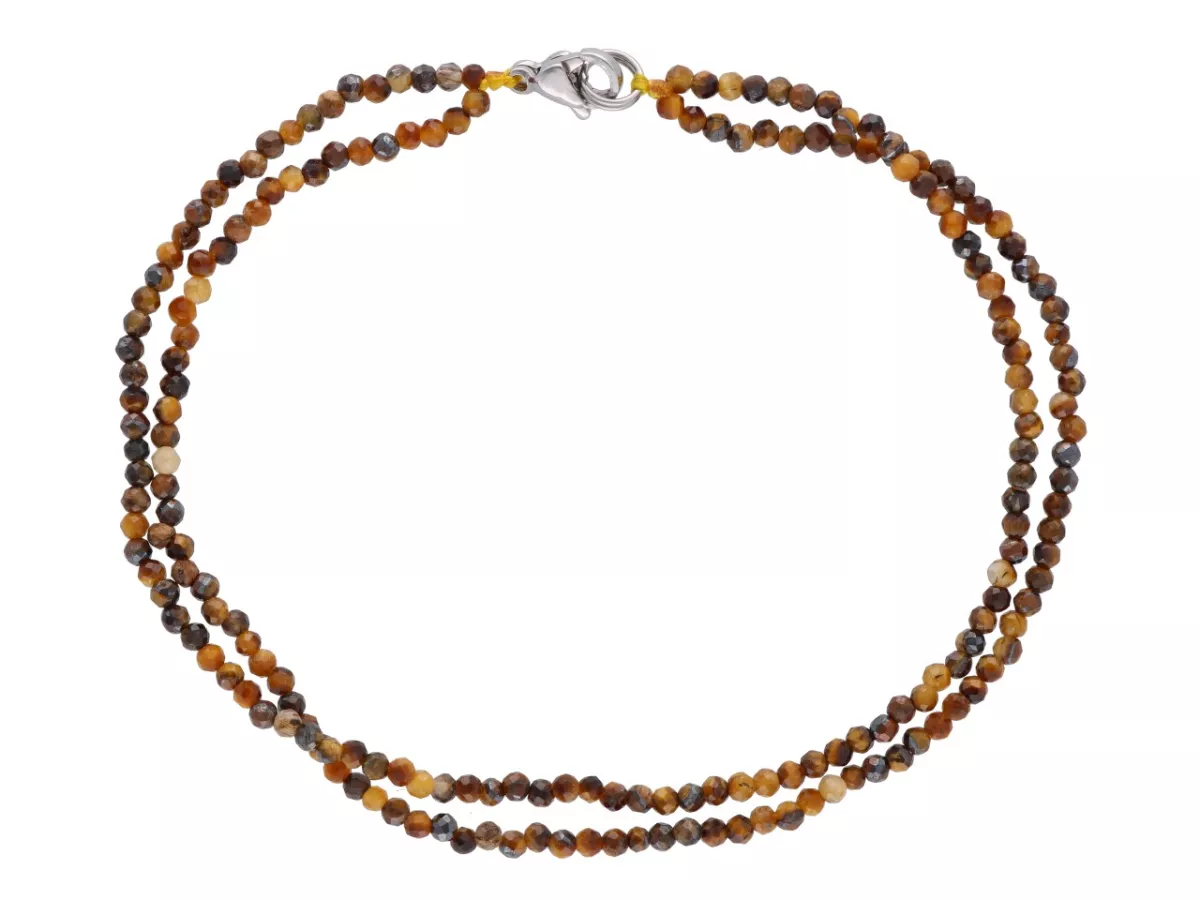 R3B38 BRANSOLETKA TYGRYSIE OKO KULE FASETOWANE 2 mm