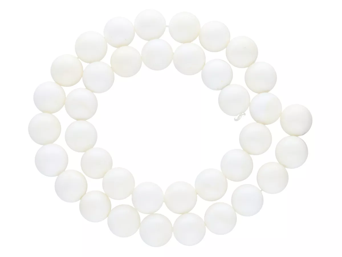 K6D94 AGAT BIAŁY KULE 10 mm - 1 SZNUR