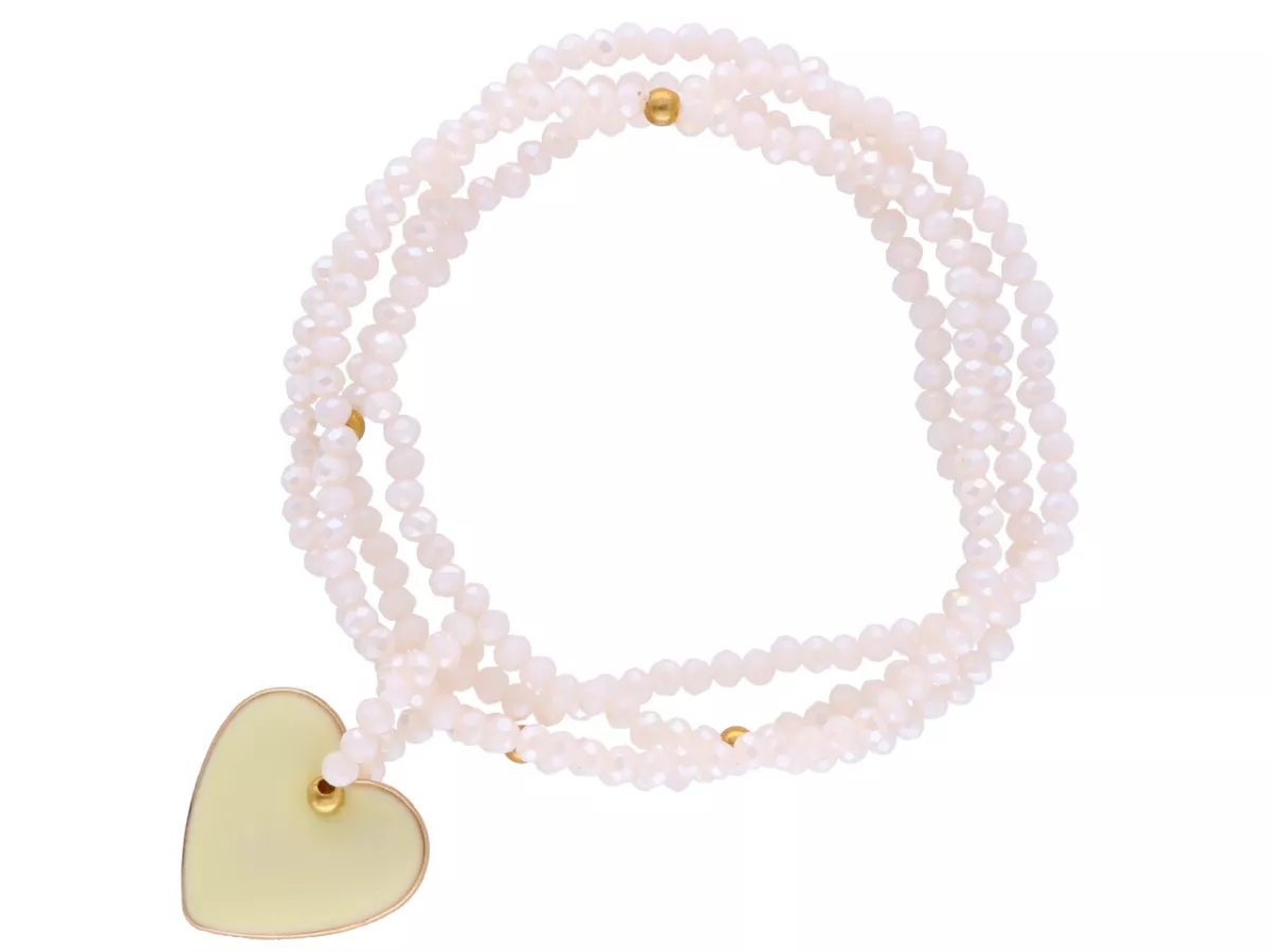 R2X56 BRANSOLETKA  4-RZĘDOWA Z ZAWIESZKĄ KRYSZTAŁKI 3 mm NA GUMCE