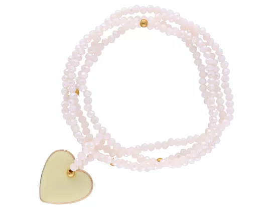 R2X56 BRANSOLETKA  4-RZĘDOWA Z ZAWIESZKĄ KRYSZTAŁKI 3 mm NA GUMCE