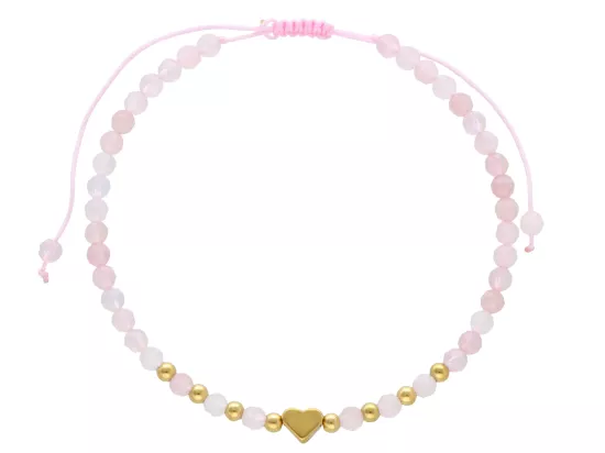 R4S07 BRANSOLETKA SHAMBALLA KWARC RÓŻOWY I STAL CHIRURGICZNA