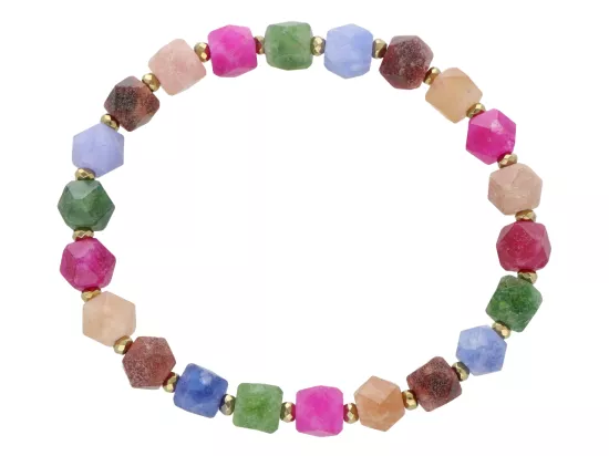 R5E41 BRANSOLETKA JADEIT TURMALINOWY I HEMATYT