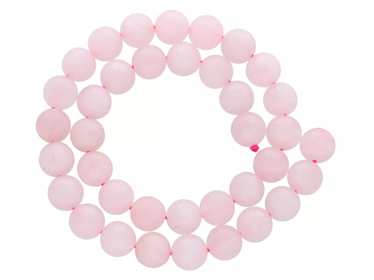 K6P45 KWARC RÓŻOWY KULE PÓŁMATOWE 10,5 mm 1 SZNUR
