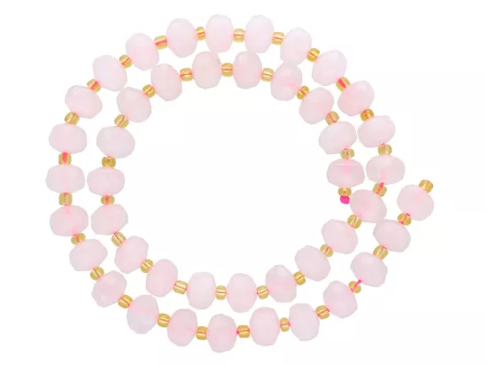 K7M60 KWARC RÓŻOWY OPONKI FASETOWANE 8/6 mm - 1 SZNUR