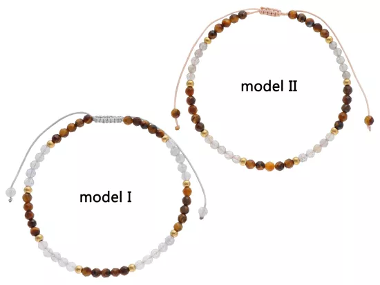 R4O18 BRANSOLETKA SHAMBALLA TYGRYSIE OKO LABRADORYT I STAL