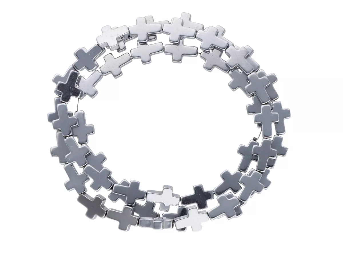 K6M76 HEMATYT KRZYŻYKI 6/8 mm - 1 SZNUR