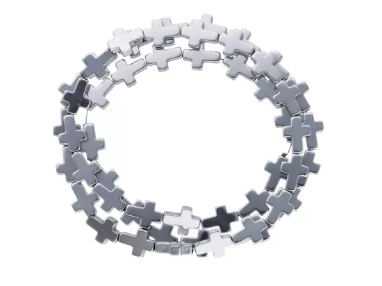 K6M76 HEMATYT KRZYŻYKI 6/8 mm - 1 SZNUR