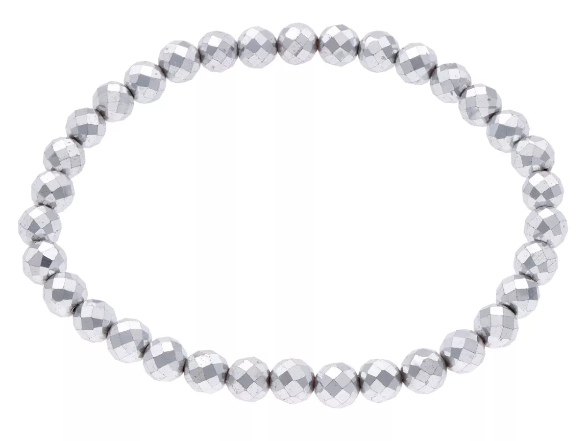 R3O02 BRANSOLETKA HEMATYT KULE FASETOWANE 6 mm