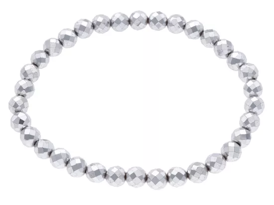 R3O02 BRANSOLETKA HEMATYT KULE FASETOWANE 6 mm