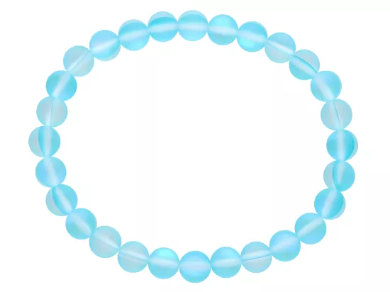 R4N33 BRANSOLETKA CYRKONIA SZKLANA MAT KULE 6,5 mm