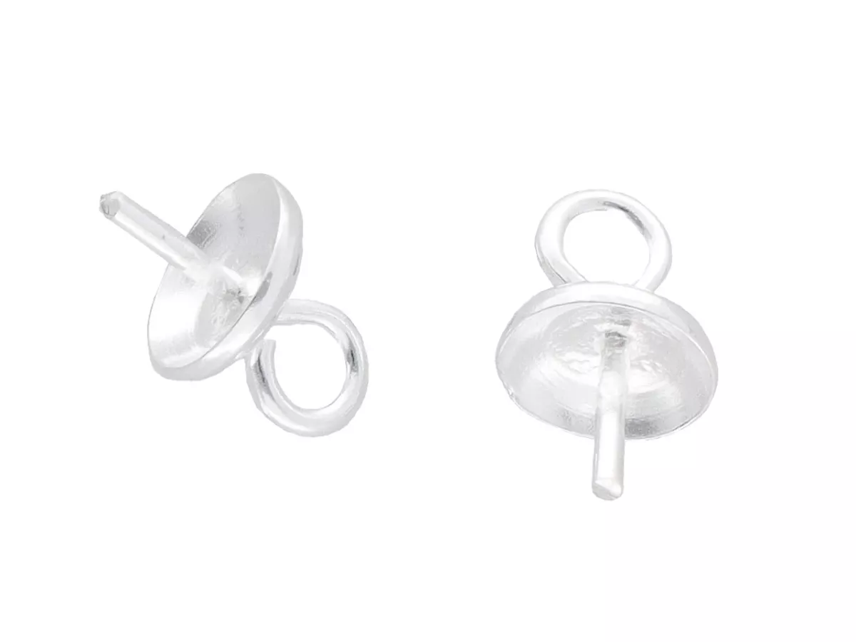 P3K06 KOŃCÓWKI DO WKLEJANIA KAPTUREK 6 mm SREBRO 925 - 2 SZTUKI