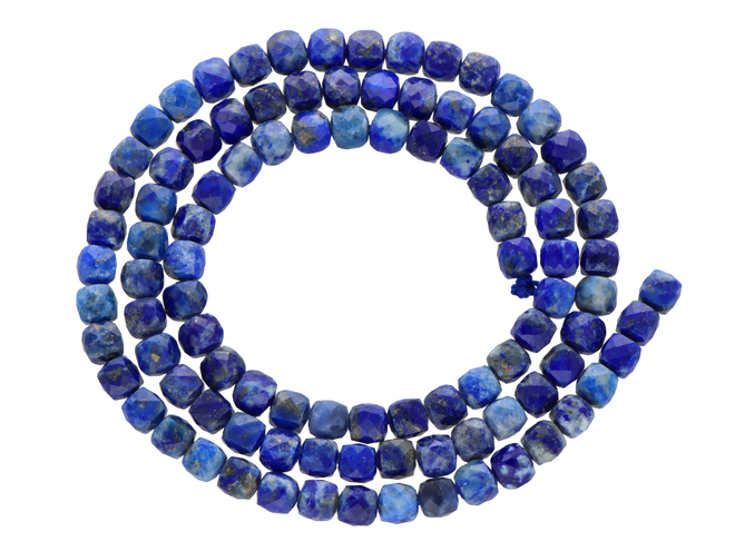 K7C94 LAPIS LAZULI KOSTKI FASETOWANE 4/4 mm - 1 SZNUR