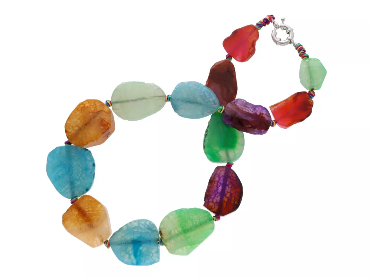 N2Y95 NASZYJNIK AGAT MIX PLASTRY