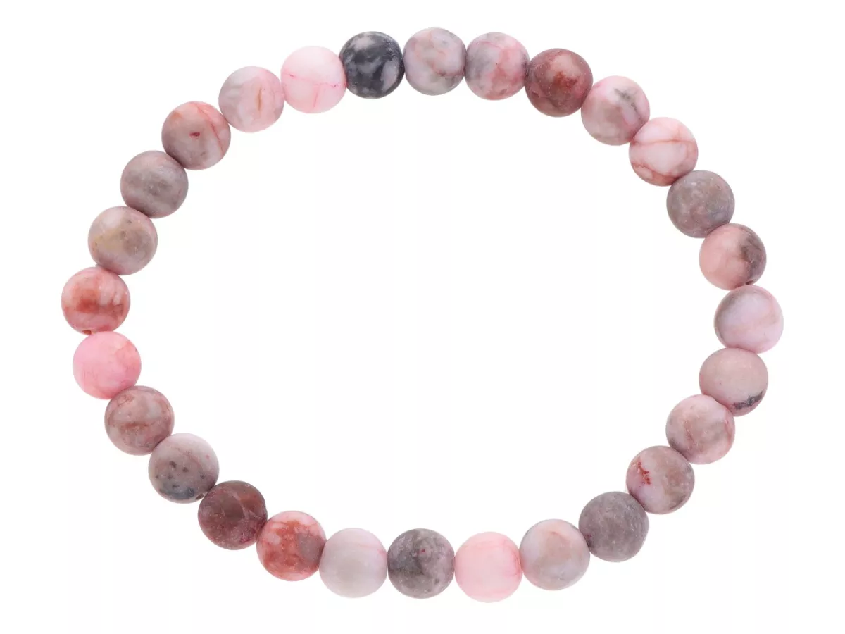 R3N43 BRANSOLETKA RODONIT MATOWY KULE 6,5 mm